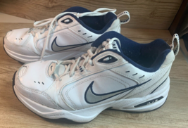 Size 7.5 - Nike Air Monarch IV White Navy Mens/Womens Shoes Cross Trainer - £30.96 GBP