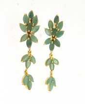 Emerald Women&#39;s Earrings 14kt Yellow Gold 436575 - £298.83 GBP