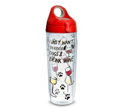 Tervis I Just Want to Rescue Dogs &amp; Drink Wine Adopt Puppies 24 oz. Water Bottle - £14.42 GBP