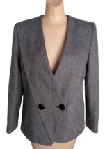 Kasper Suit Skirt Double Breasted Blazer Gray Check Business Wear Size 8 - £15.48 GBP
