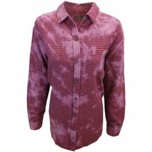 OBEY Women&#39;s Hot Pink Dark Navy Tie Dye Plaid L/S Shirt (S02) Size Small - £7.25 GBP