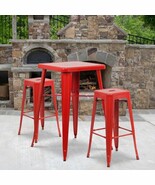 Flash Furniture Stone Commercial Grade 23.75&quot; Square Red Square,  - €568,15 EUR