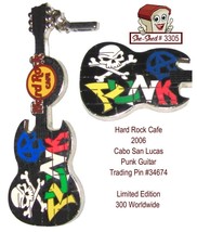 Hard Rock Cafe 2006 Cabo San Lucas Punk Guitar Limited Edition Trading Pin - $24.95