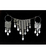 AFTER THOUGHTS DANGLES Vintage NECKLACE &amp; EARRINGS Set Silvertone Choker... - $19.79