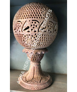 12&quot; Soapstone Marble Lamp Lattice Elephant Hand Carved Design Living Dec... - £532.74 GBP