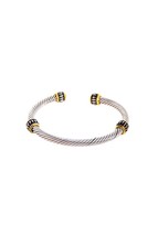 New Women’s Rhodium Twisted  Wire Bracelet - £19.78 GBP
