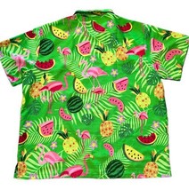 Men&#39;s Hawaiian Pineapple Flamingo Shirt Size King Kameha 3x Bright Colors NEW - £22.34 GBP