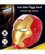 Iron Man Helmet Electric Piggy Bank Password Lock Banknote Storage Kids ... - £44.11 GBP