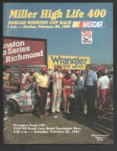 Richmond Fairgrounds Raceway NASCAR Wrangler 400 Auto Race Program 2/25/1984-... - £62.92 GBP