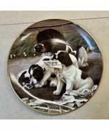 HTF 8“ Plate MORNING NEWS Franklin Mint Dogs Nigel Hemming - $16.29 CAD