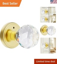 Lockable Gold Crystal Glass Door Knob - Privacy Solution for Bedrooms &amp; ... - $54.00