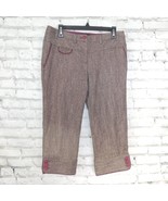 The Limited Pants Womens 8 Brown Herringbone Drew Fit Cropped Wool Blend... - $25.00