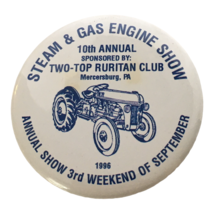 Steam &amp; Gas Engine Show Pinback Pin Button 1996 Mercersburg PA Tractor - £3.11 GBP