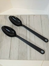 NEW Set 2 Tailor Made Products Black Nylon Plastic Solid Spoons 11 1/2&quot; ... - $8.97