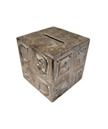 Letter Block ABC 3&quot; Cube Baby Children&#39;s Decor Silver Plated Coin Piggy... - $12.86