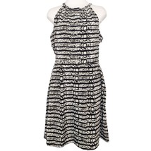 Attention Womens Sleeveless Fitted Dress Large Black Cream Snake Print A... - £9.15 GBP