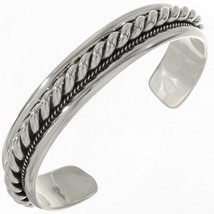 Navajo Twisted Wire Mens Bracelet LRG Sterling Silver Cuff s7.5-8.5 - £299.92 GBP+