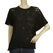 IRO Grayle Black Cotton Short Sleeve T-shirt Top with Holes size XS - $79.20