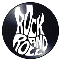 Rock And Roll Music In The Shape Of A Guitar On A Real Vintage Vinyl Record. - £28.72 GBP