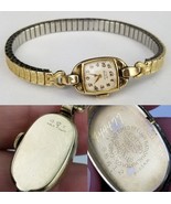 Vintage Elgin Deluxe watch Ladies 10K GOLD filled 17 JEWELS Wrist 1950&#39;s - €30,28 EUR