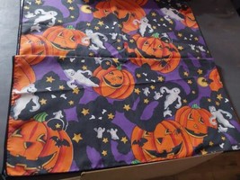 Halloween Tablecloth Cloth for Rectangle Tables 50x42 Ghost Pumkins Cats - $23.18