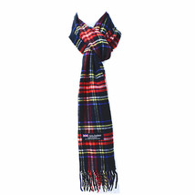 1 Pcs – Stewart – Black/Red 100% Cashmere Scarf Scarves Plaid Wool Unisex  - £13.61 GBP