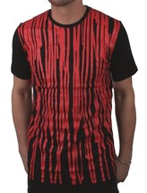 Dope Couture Uomo Nero Rosso Sangue Overflow Pittura Drip T-Shirt Nwt - £22.34 GBP