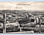 Largest Log Boom Waterfront View Olympia Washington WA 1907 DB Postcard Q7 - $7.97