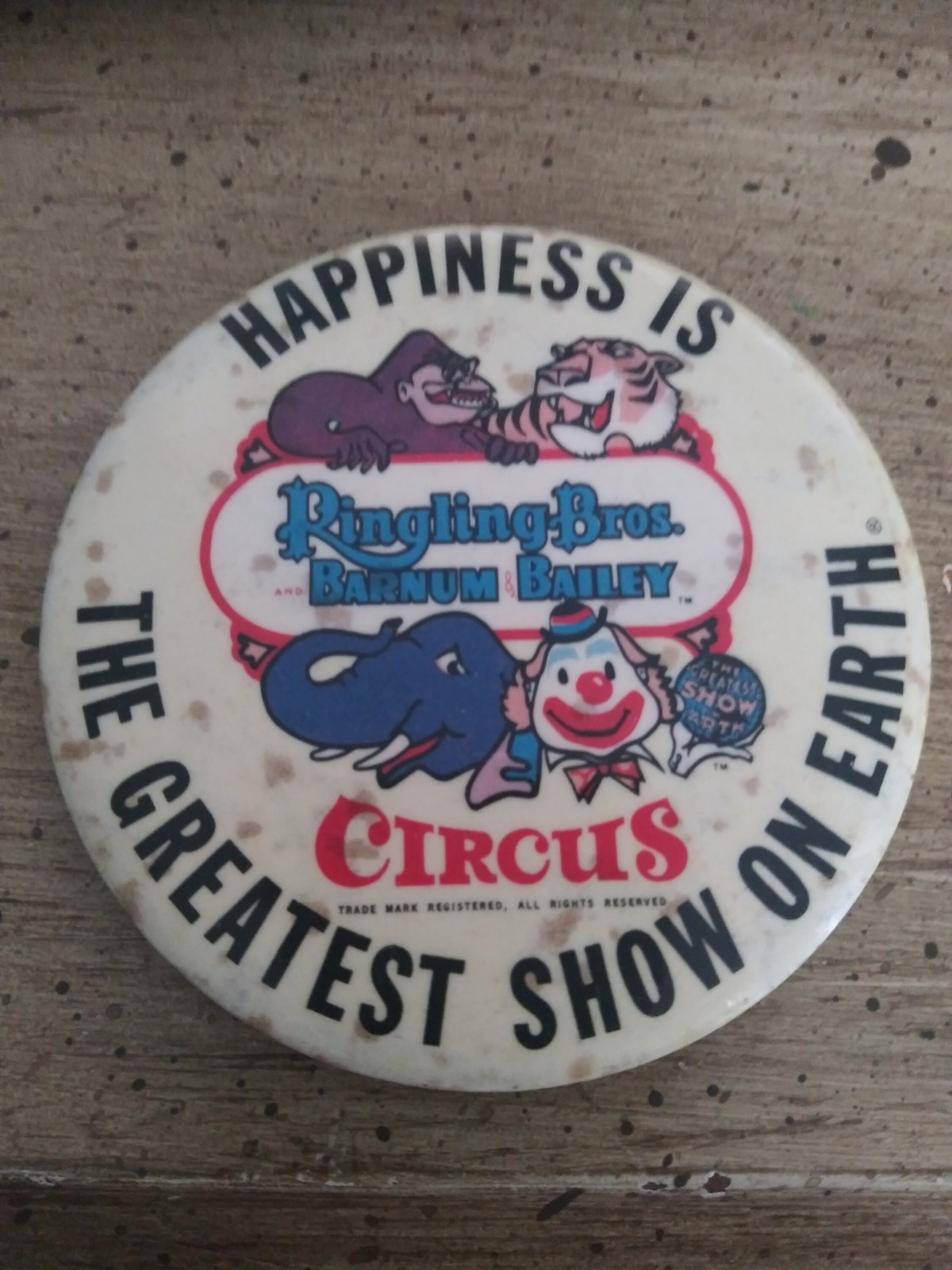 Primary image for Vintage* Ringling Bros Barnum & Bailey Circus Advertising Pin Pinback Button 3"