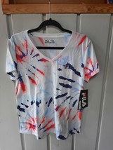 Fila Women&#39;s Starburst Tie Dye Short Sleeve Tee Shirt Size M NWT - £15.53 GBP