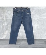 Levis 505 Mens 38 X32 Medium Wash Regular Fit Distressed Straight Leg De... - $33.12 CAD
