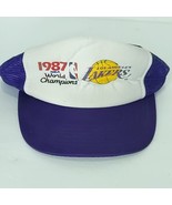 Los Angeles Lakers 1987 NBA World Champion Snapback Mesh Foam Trucker Ha... - £38.98 GBP