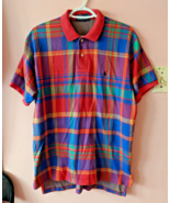 VINTAGE 90's RALPH LAUREN POLO PLAID HEAVY COTTON T-SHIRT SZ L MADE IN CANADA U3 - $35.37