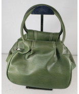 Vintage Bellerose Olive Green Leather Tripple Zipper Compartment Snap Cl... - $120.20 CAD