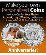 Wedding Gift on REAL COIN Personalized JFK Half Dollar Legal Tender UNIQ... - £6.81 GBP