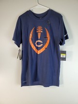 Nike T Shirt Mens Small Navy Blue Knit Short Sleeve Crew Neck Chicago Bears Logo - £16.65 GBP