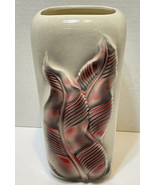 Vintage Royal Copely Vase 3D Pink Acanthus Fern Feathers 8 x 4 inches - £18.30 GBP