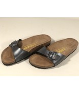 Donna Birkenstock Madrid Blu Fibbia Sughero Letto Sandali 38 USA 7 Fatto IN - £44.17 GBP