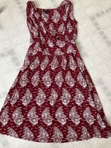 Lands End Sleeveless Crisscross Front Knit Dress Size Medium Red Boat print - $32.43
