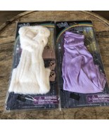 The Fresh Dolls Fashion Clothes White Long Winter Coat&amp;One Shoulder Purp... - $18.69