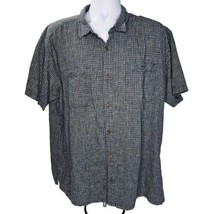 Patagonia Hemp Organic Button Up Shirt Mens 2X XXL Blue Plaid Short Sleeve  - £25.62 GBP