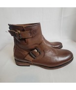 Frye Boots Tyler Engineer Women&#39;s Size 7.5B Brown Leather Buckle Moto Zi... - $74.45 CAD