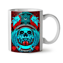 Illuminati Angel Skull NEW White Tea Coffee Mug 11 oz | Wellcoda - $15.99
