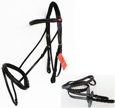Horse English Padded Leather COB Riding Raised Adjustable Flash Bridle R... - $1,116.37 MXN