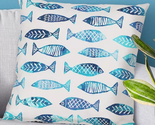 NEW Decorative Blue Fish Sealife Throw Pillow w/ removable insert 18 in.... - $7.95