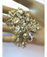 Bezel Set Austrian Crystal Necklace Clear Yellow Gold Tone Links 35.5&quot; L... - $950.15 MXN