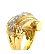 Hermes 18k Mehrtoniges Gold Diamantring Einzigartiges Design Größe 6.25 - €14.274,30 EUR