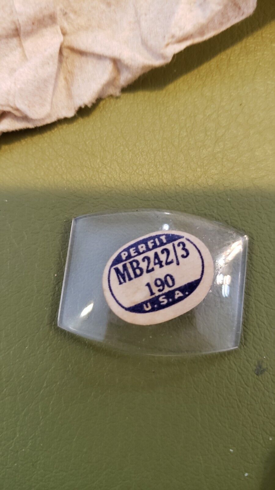 Neuf Vintage 50&#39;s 40&#39;s Perfit Montre Verre Cristal Carré MB242/3 190 MB - $18.99