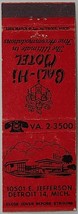 Vintage Front Strike Matchbook Cover Bali-Hi Motel Detroit MI Michigan Unstruck - $4.95