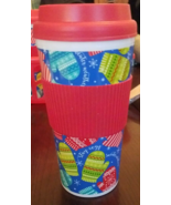 Christmas Tumbler 14oz With Mittens &amp; Rubber Hot Holder-Brand New-SHIPS ... - $12.52